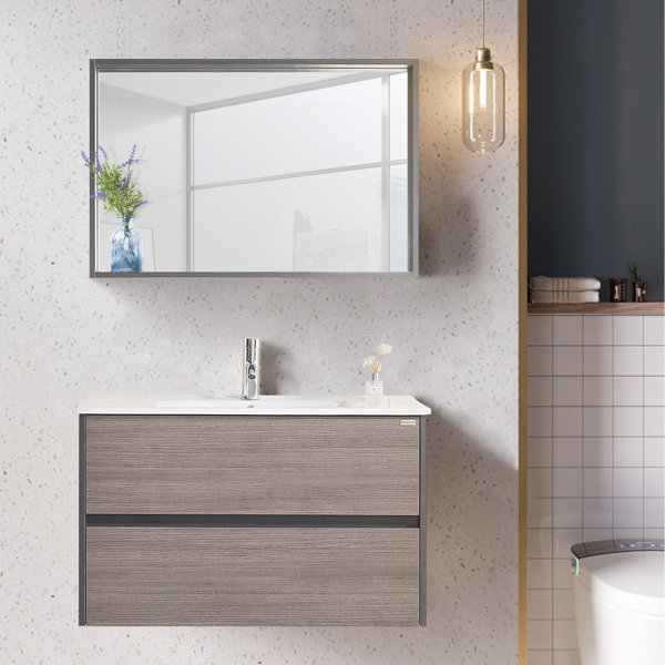 Orren Ellis Aldwych 36'' Wall Mount Single Bathroom Vanity Set with